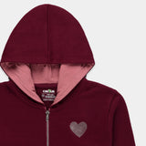 Maroon Zip-Up Hoodie CO-ORD Set (3-14y)