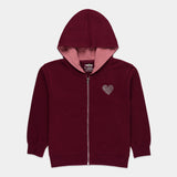 Maroon Zip-Up Hoodie CO-ORD Set (3-14y)