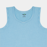 2pk Pure Cotton Blue Vests