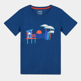 EasyCool Navy Graphic Beach View T-shirt