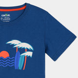 EasyCool Navy Graphic Beach View T-shirt