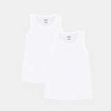 2pk Pure Cotton Vest with Lace